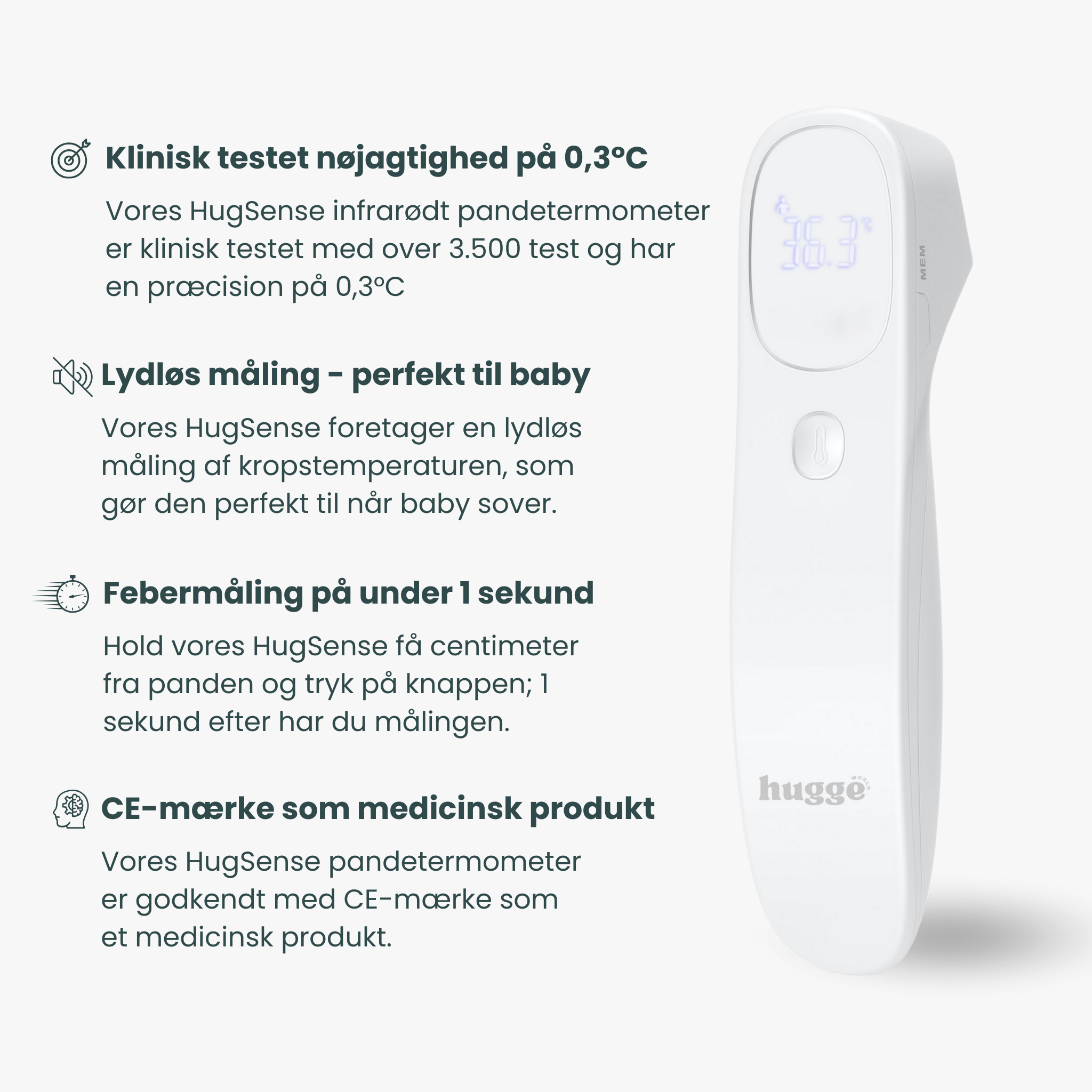 HugSense™ - Infrarødt pandetermometer